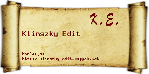 Klinszky Edit névjegykártya