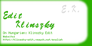 edit klinszky business card